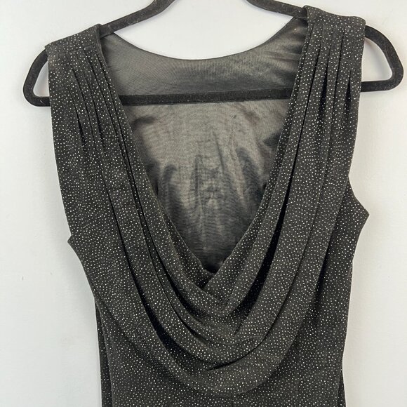 Vintage Betsy & Adam by Jaslene Sleeveless Glitter Black Formal Gown Event - Picture 5 of 7